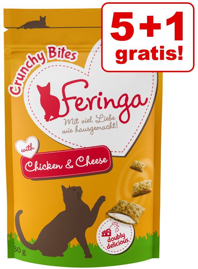 Feringa 6x 30g Crunchy Bites Rind Feringa Katzensnacks - 5 + 1 gratis!