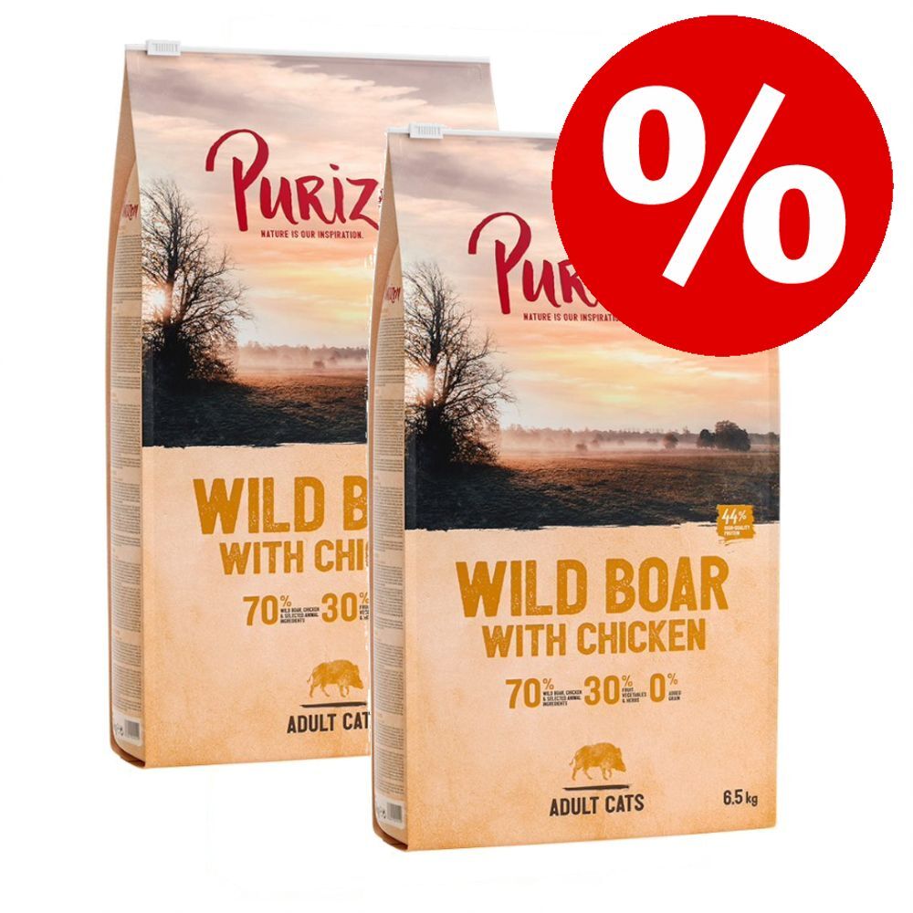 Purizon 2x 6,5kg Adult Rind mit Huhn Purizon getreidefreies Trockenfutter für Katzen