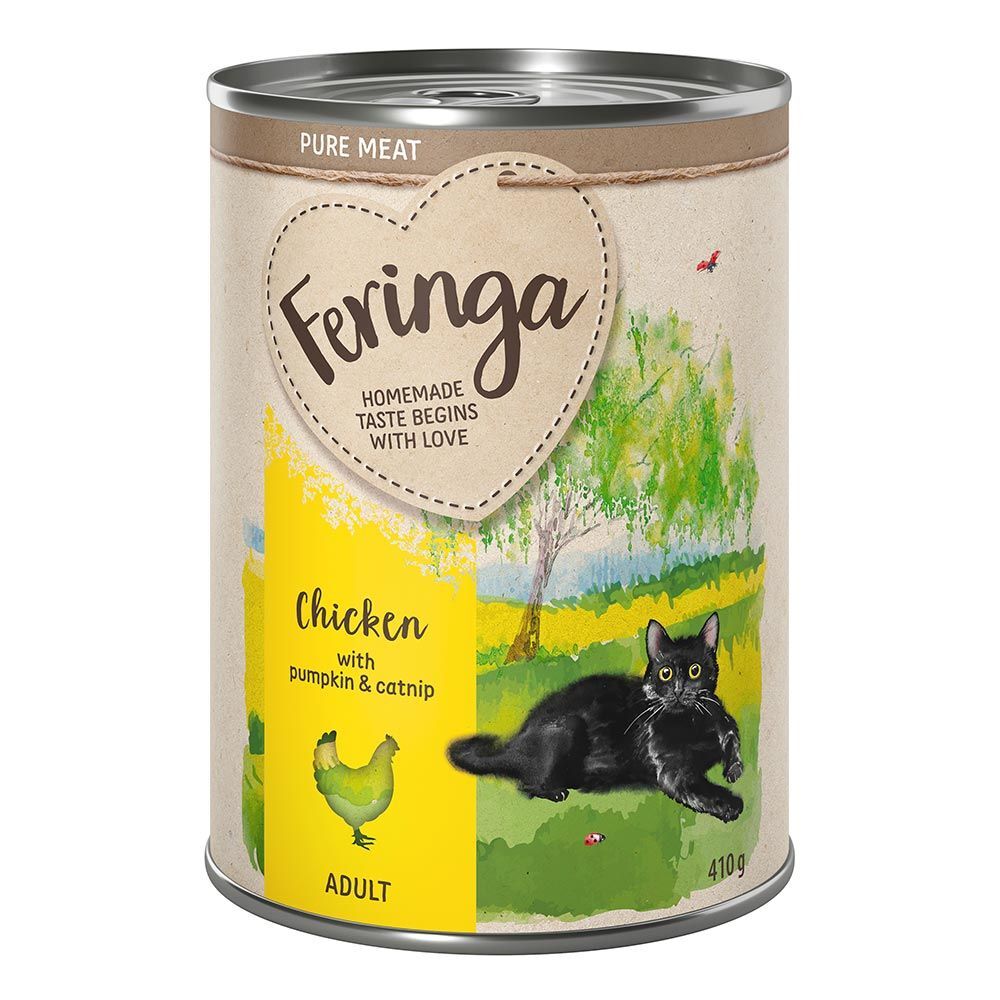 Feringa 6x 410g Fleisch-Menü Kaninchen mit Pastinake & Katzenminze Feringa Nassfutter für Katzen