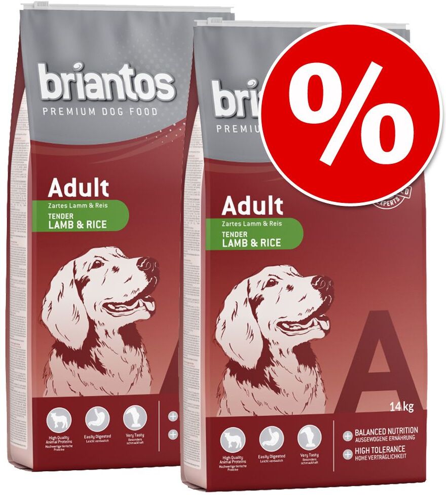 briantos 2x 14kg Adult Huhn & Reisbriantos Trockenfutter für Hunde