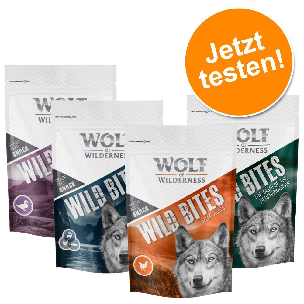 Wolf of Wilderness 540g Wild Bites 3er Mix: "The Taste Of" Canada, Scandinavia, The Mediterranean Wolf of Wilderness Hundesnacks