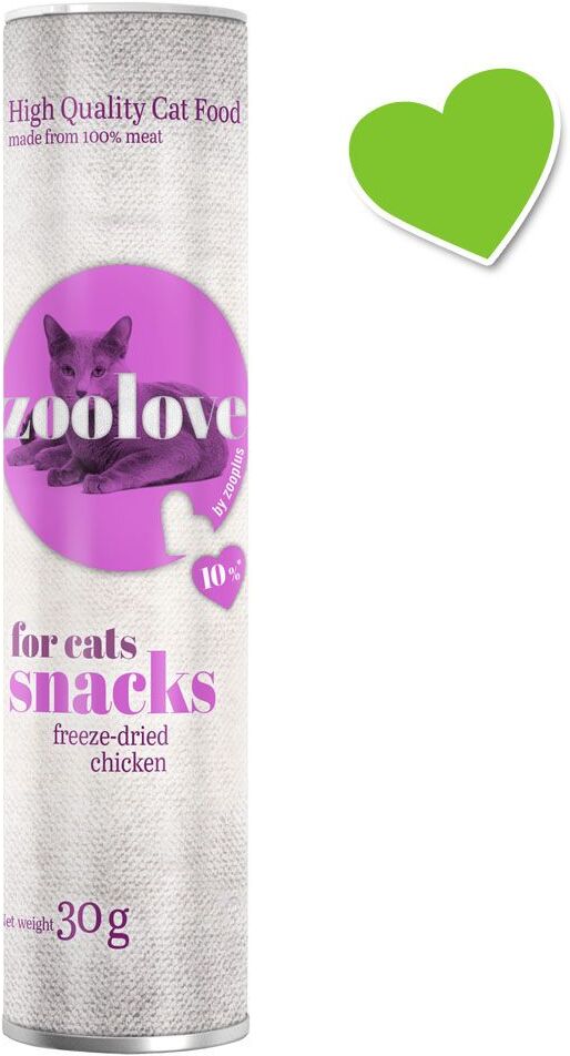 zoolove 5x 30g Gefriergetrocknet Huhn zoolove Katzensnacks