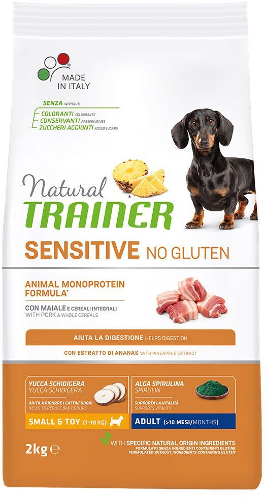 Trainer Natural Sensitive 2kg Sensitive No Gluten Adult Small mit Schwein Trainer Natural Trockenfutter für Hunde