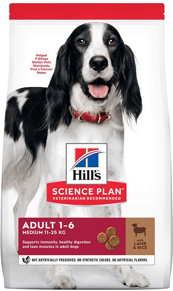 Hill's Science Plan 14kg Adult 1-6 Medium mit Lamm & Reis Hill's Science Plan Trockenfutter für Hunde