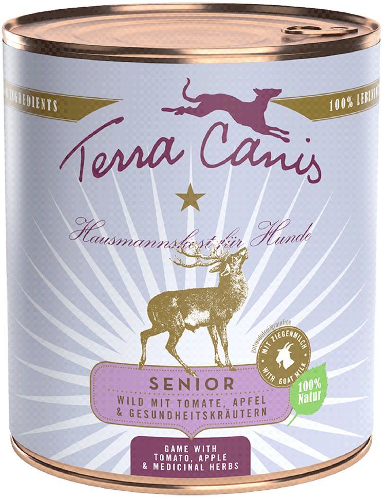 Terra Canis 6x 800g Senior Getreidefrei Wild mit Tomate, Apfel und Gesundheitskräutern Terra Canis Nassfutter für Hunde