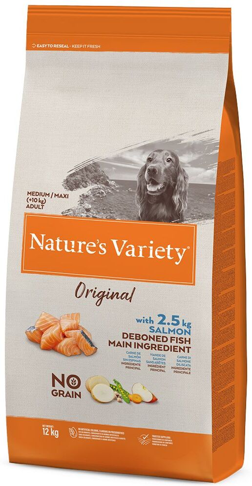 Nature’s Variety 12kg Original No Grain Medium Adult Lachs Nature's Variety Trockenfutter für Hunde