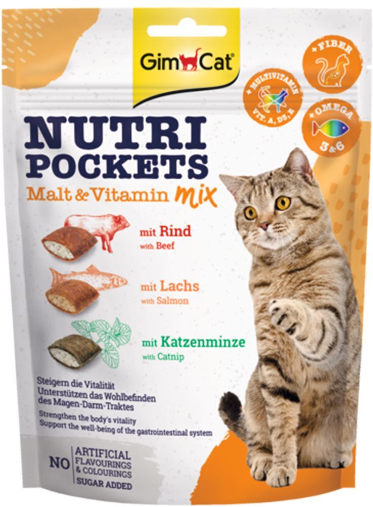 GimCat 3x 150g Nutri Pockets Malt-Vitamin Mix GimCat Katzensnacks