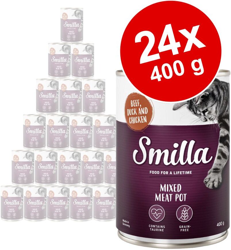 Smilla 24x 400g Multifleischtöpfchen Rind, Ente und Hühnchen Smilla Katzennassfutter