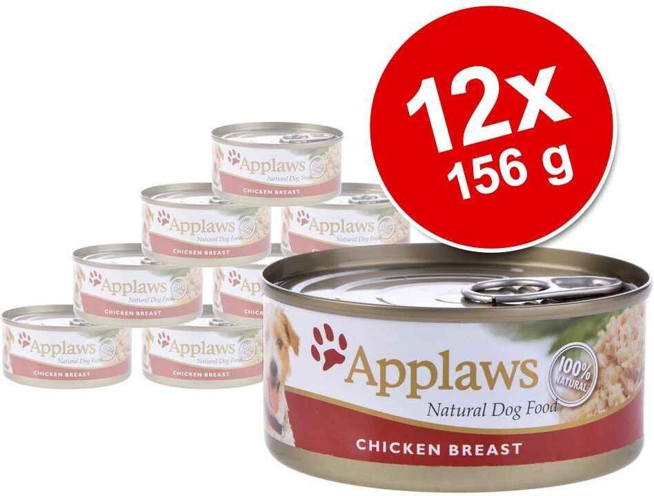 Applaws 12 x 156 g Hund Dose in Brühe Huhn, Lachs & Gemüse Applaws Nassfutter für Hunde