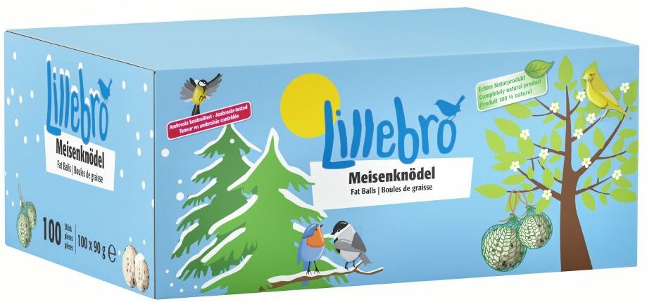 Lillebro 100x 90g Meisenknödel mit Netz Lillebro Vogelfutter