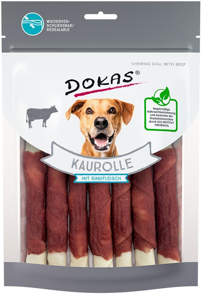 Dokas 190g Kaurolle Rindfleisch Dokas Hundesnacks