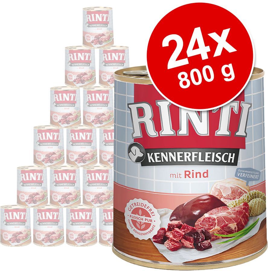 RINTI 24x 800g Kennerfleisch Pansen RINTI Nassfutter für Hunde