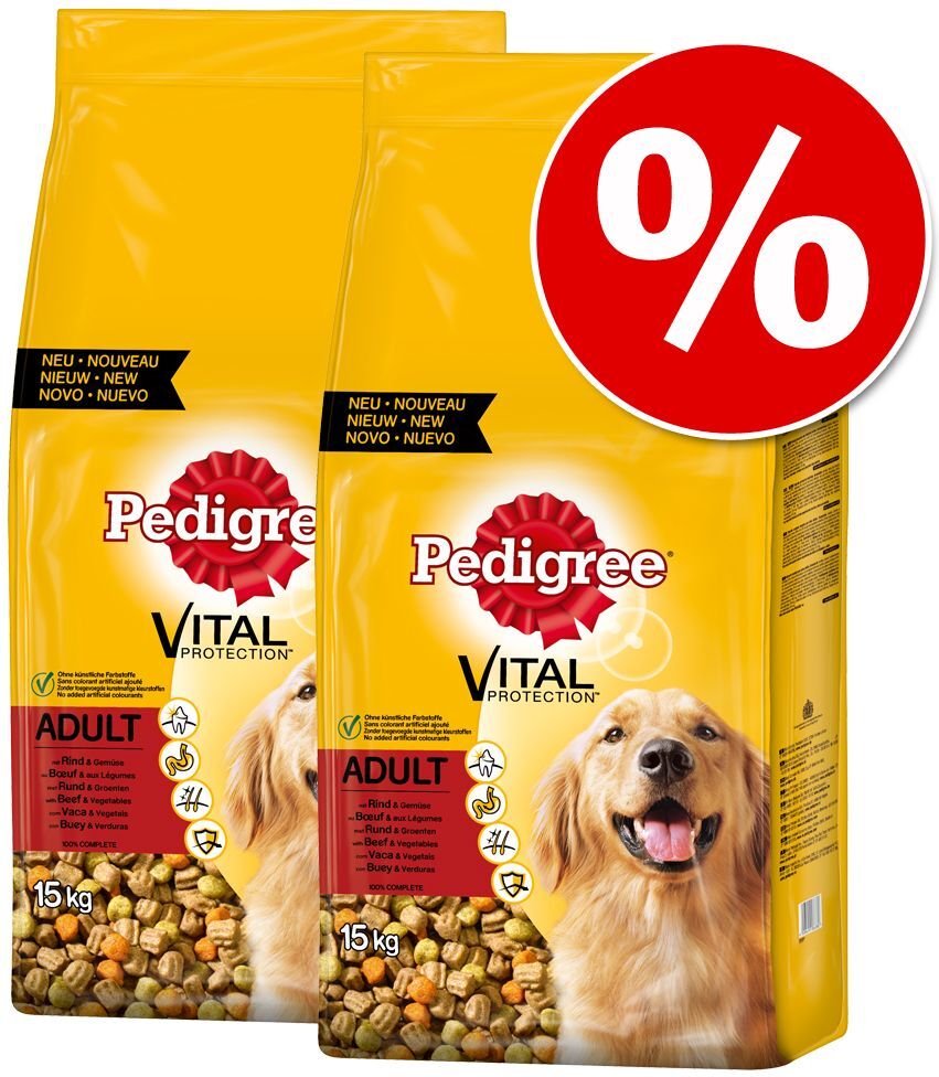 Pedigree 2x 15kg Junior Maxi mit Huhn & Reis Pedigree Trockenfutter für Hunde