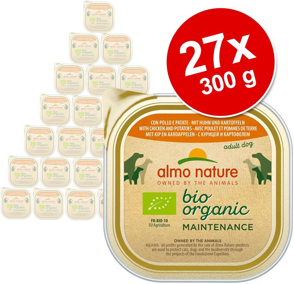 Almo Nature Daily Menu 27x 300g Bio Huhn, Bio Rind und Bio Kalb Almo Nature Daily Menu Nassfutter für Hunde