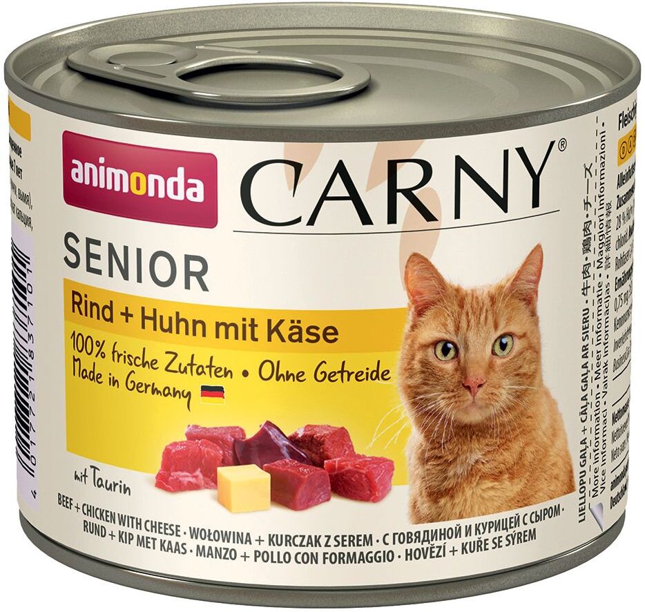 Animonda Carny 6x 200g Carny Senior Rind & Putenherzen Animonda Nassfutter für Katzen