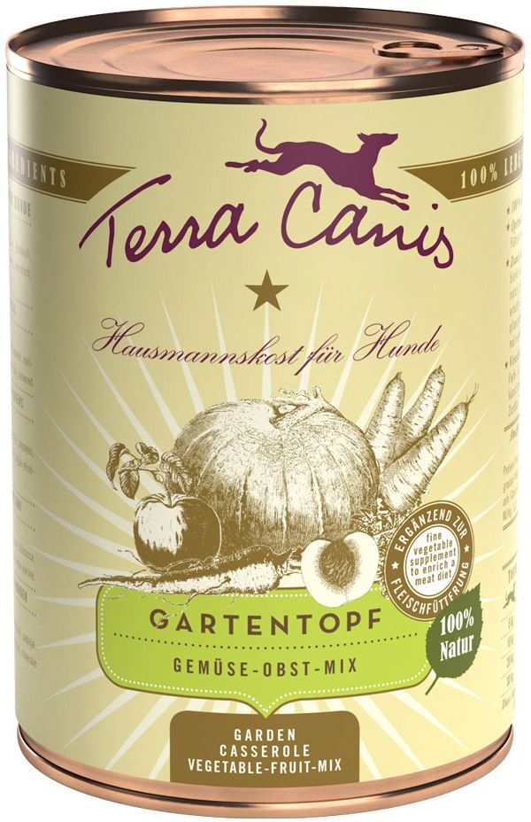 Terra Canis 6 x 400 g Terra Canis Gartentopf, Gemüse-Obst-Mix Hundefutter nass