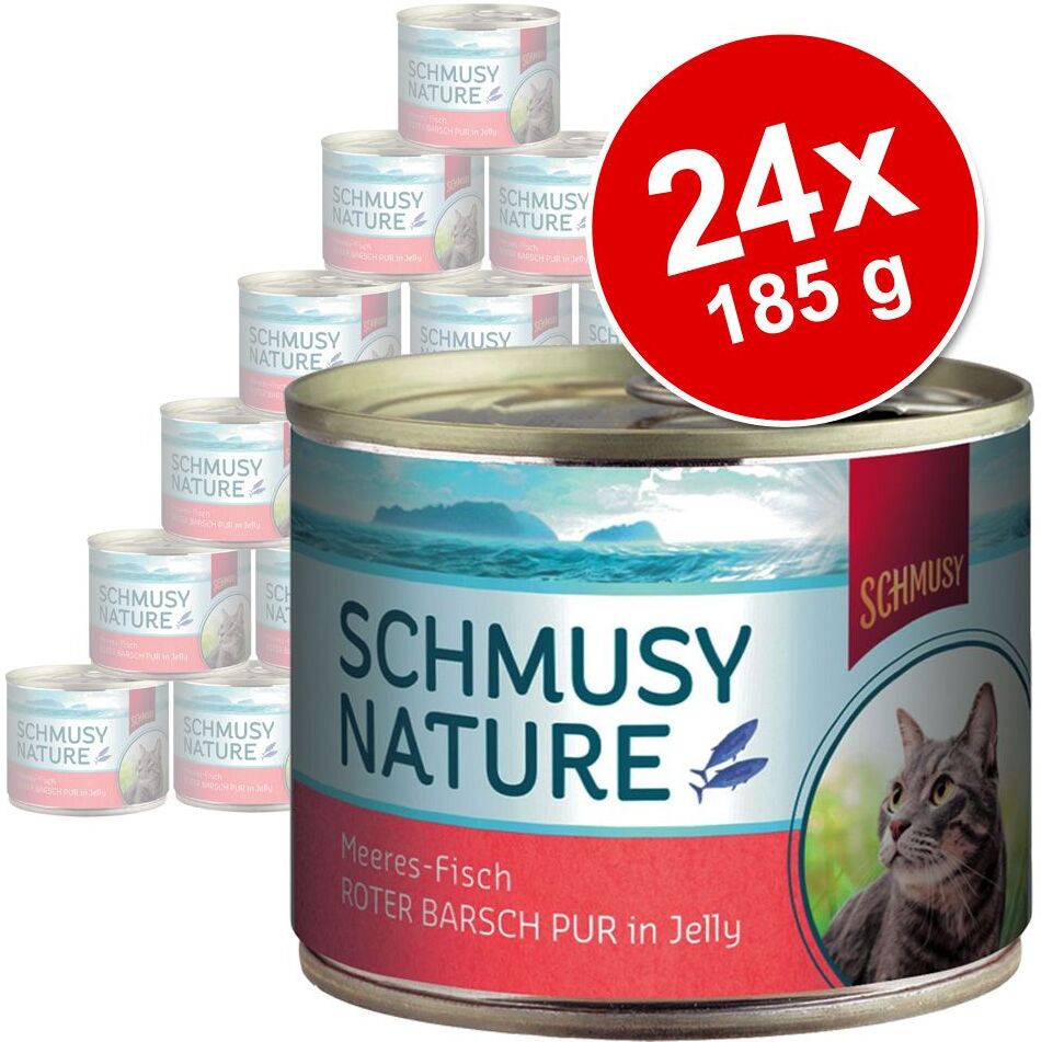 Schmusy 24x 185g Nature Fisch Thunfisch Pur Schmusy Nassfutter für Katzen