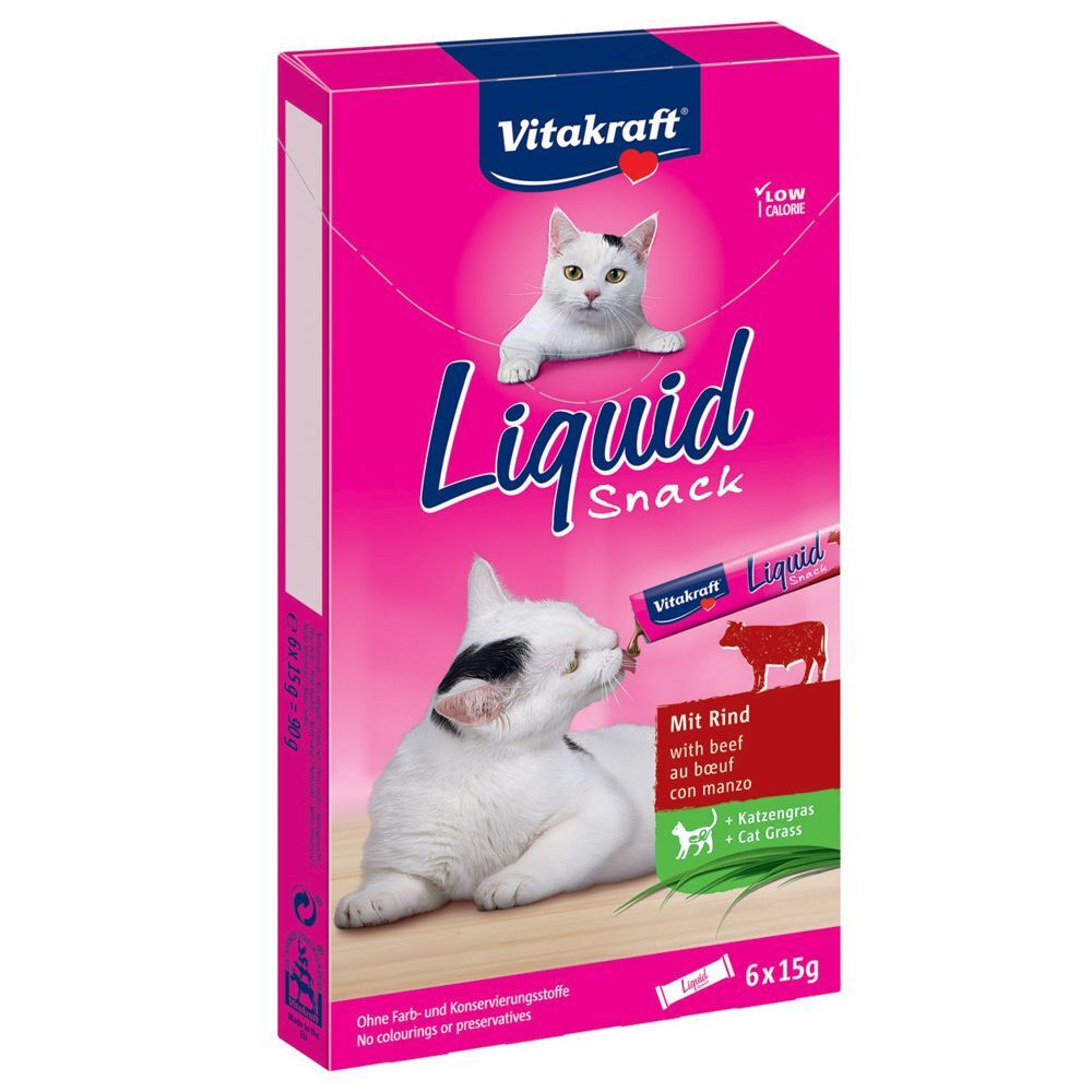 Vitakraft 24x 15g Cat Liquid-Snack Rind & Inulin Vitakraft Katzensnacks