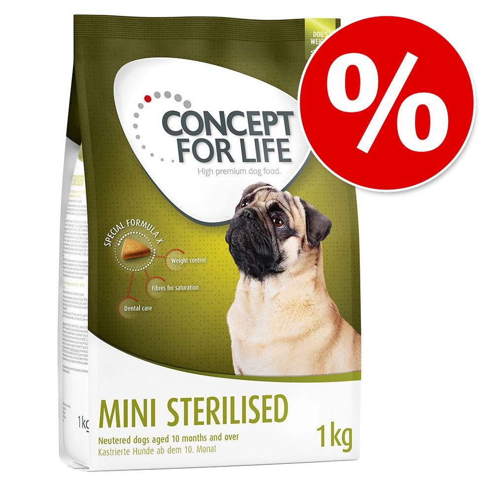 Concept for Life 1kg Labrador Sterilised Concept for Life Hundetrockennahrung, Probierangebot!