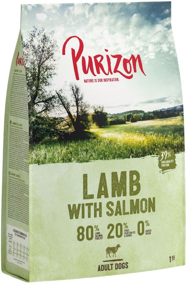 Purizon 4x 1kg Lamm mit Lachs Adult - getreidefrei Purizon Trockenfutter für Hunde