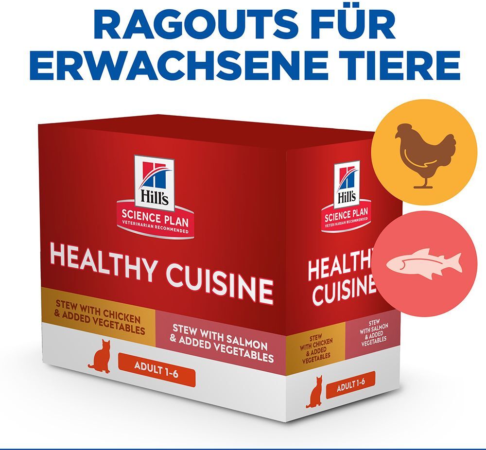 Hill's Science Plan 24x 80g Adult Healthy Cuisine mit Huhn & Lachs Hill's Science Plan Nassfutter für Katzen