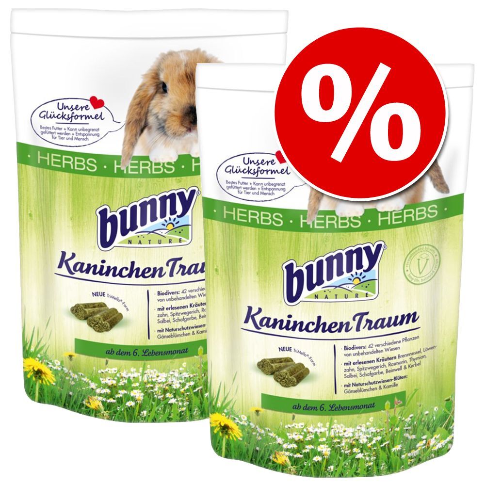 Bunny Sparpaket: 2 x 4 kg Bunny Nagerfutter - Mix, Kaninchen HERBS & BASIC