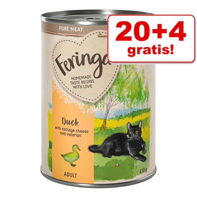 Feringa 24x 410g Pure Meat Menü Huhn mit Kürbis & Katzenminze Feringa Katzennassfutter 20 + 4 gratis!