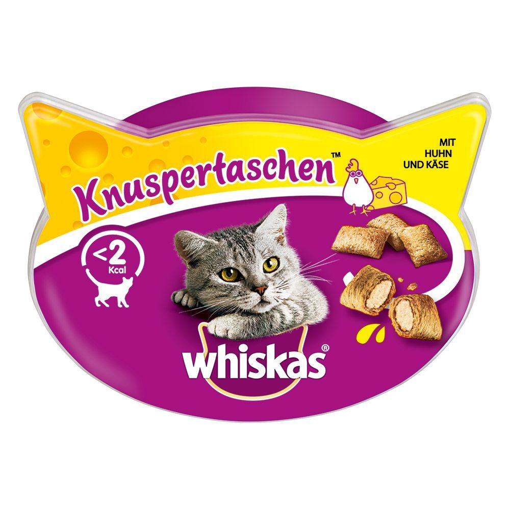Whiskas 8x 60g Knuspertaschen - Huhn & Käse Whiskas Katzensnacks