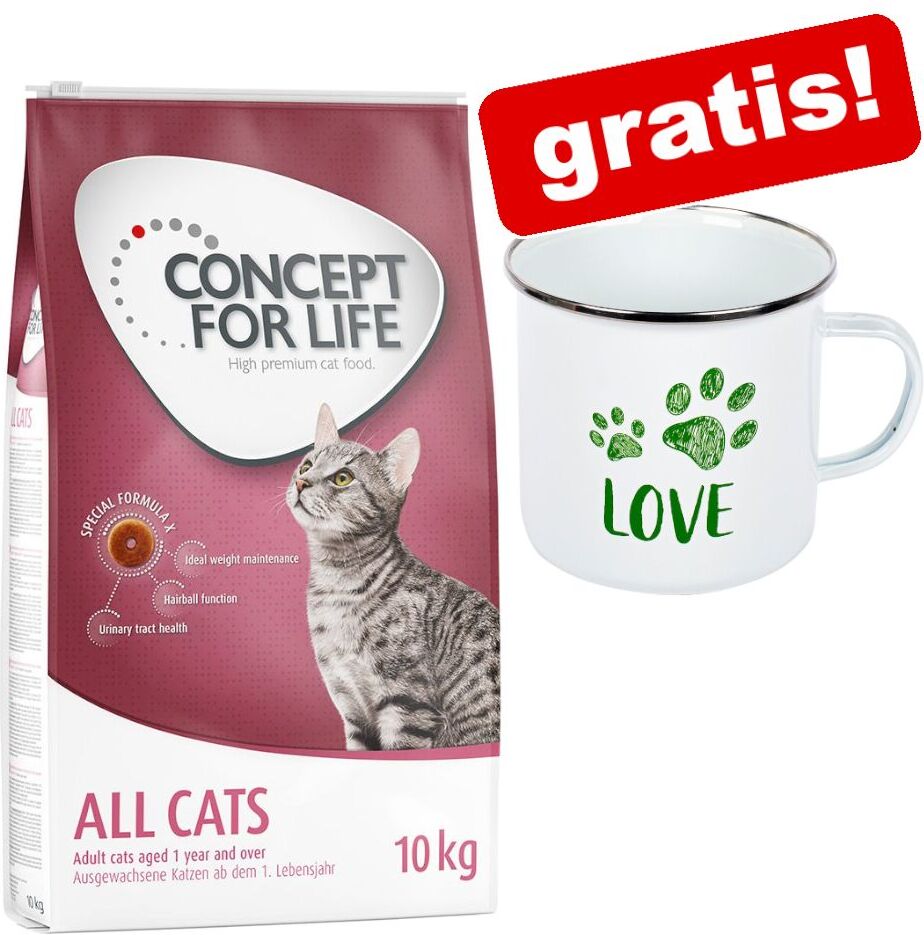 Concept for Life 10kg Sensitive Cats Concept for Life Katzenfutter Trocken + zooplus Emaille-Tasse gratis!