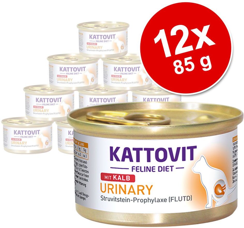 Kattovit 12x 85g Urinary Kalb Kattovit Nassfutter für Katzen