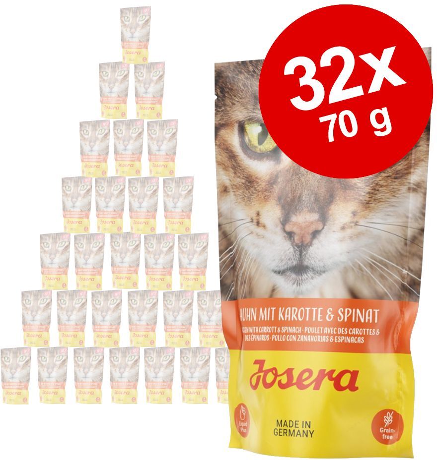 Josera 32x 70g Soup Huhn mit Karotte & Spinat Josera Nassfutter für Katzen