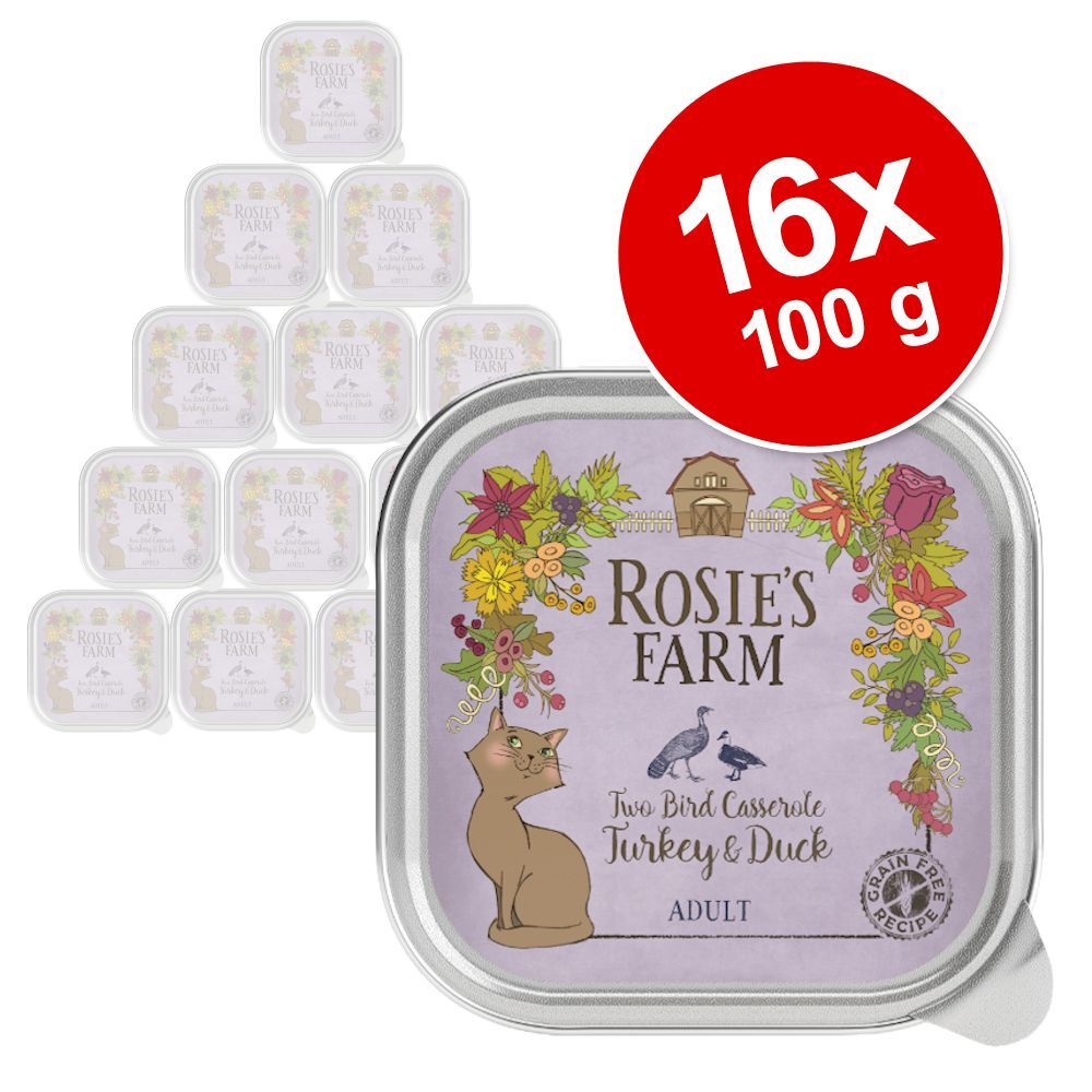 Rosie's Farm 16x 100g Adult Huhn Rosie's Farm Nassfutter für Katzen