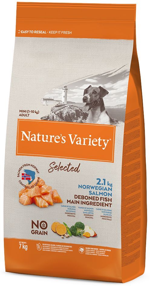 Nature’s Variety 7kg Selected Mini Adult Norwegischer Lachs Nature's Variety Trockenfutter für Hunde