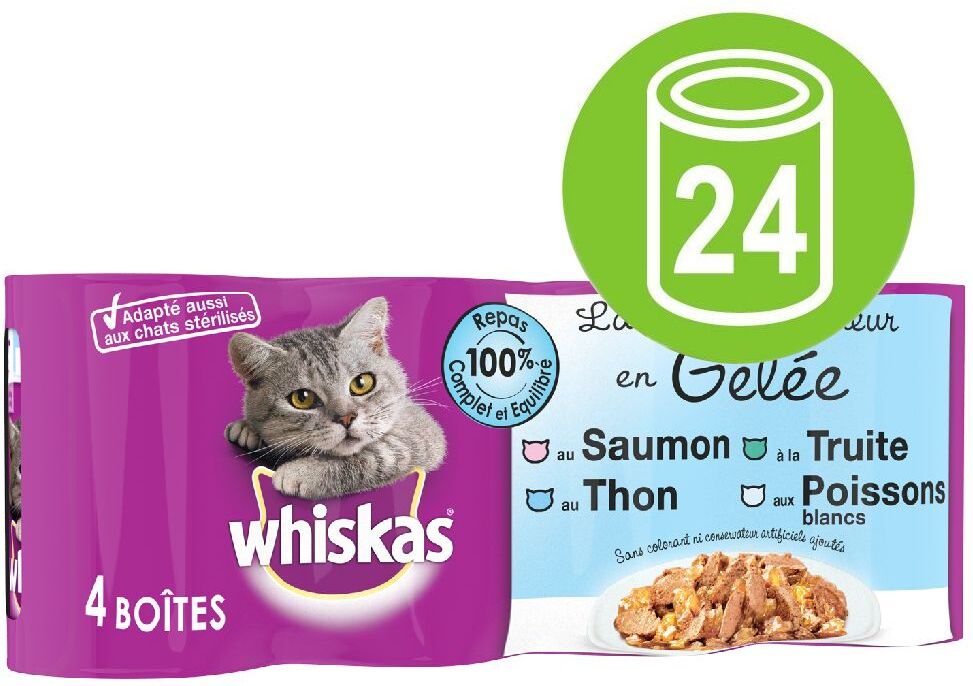 Whiskas 24x 390g La Carte Meer und Landschaft in Gelee Whiskas Katzenfutter Nass