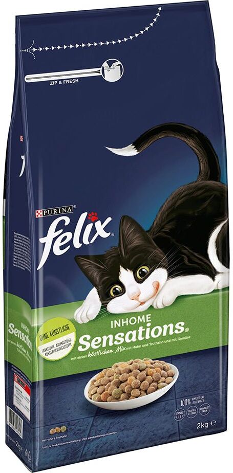 Felix 3x 2kg Inhome Sensations Felix Katzenfutter Trocken