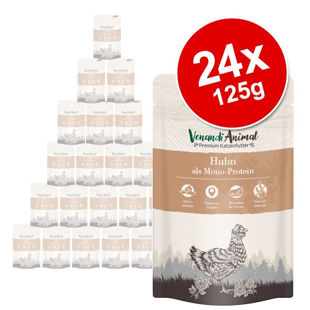 Venandi Animal 24x 125g Monoprotein Rind Venandi Animal Nassfutter für Katzen