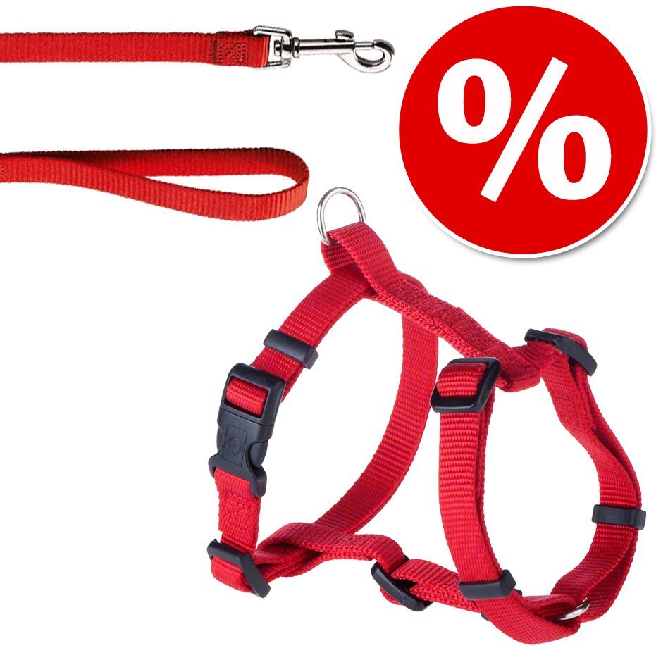 HUNTER: Geschirr + Leine Ecco Sport Vario Rapid rot - Geschirr S - M + Leine 200 cm für Hunde