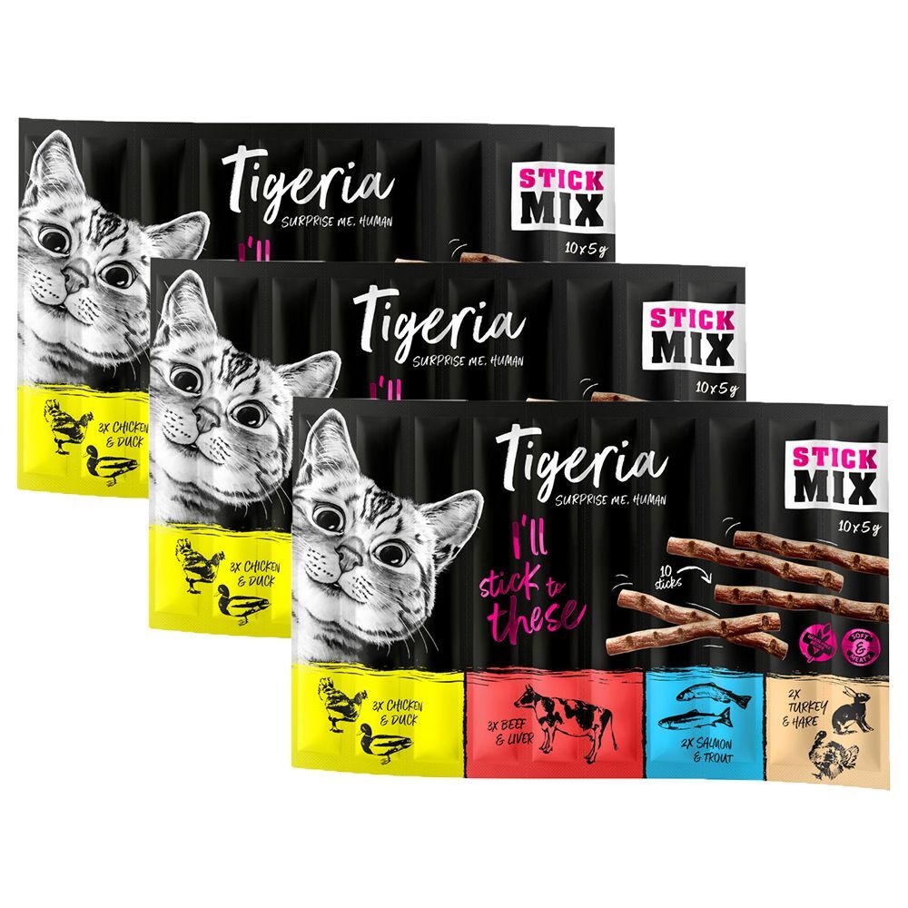 Tigeria 30x 5g Rind & Leber Tigeria Sticks Katzensnacks