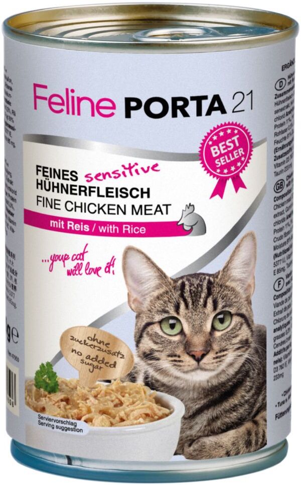 Porta 21 6x 400g Feline Thunfisch mit Surimi Porta 21 Nassfutter für Katzen