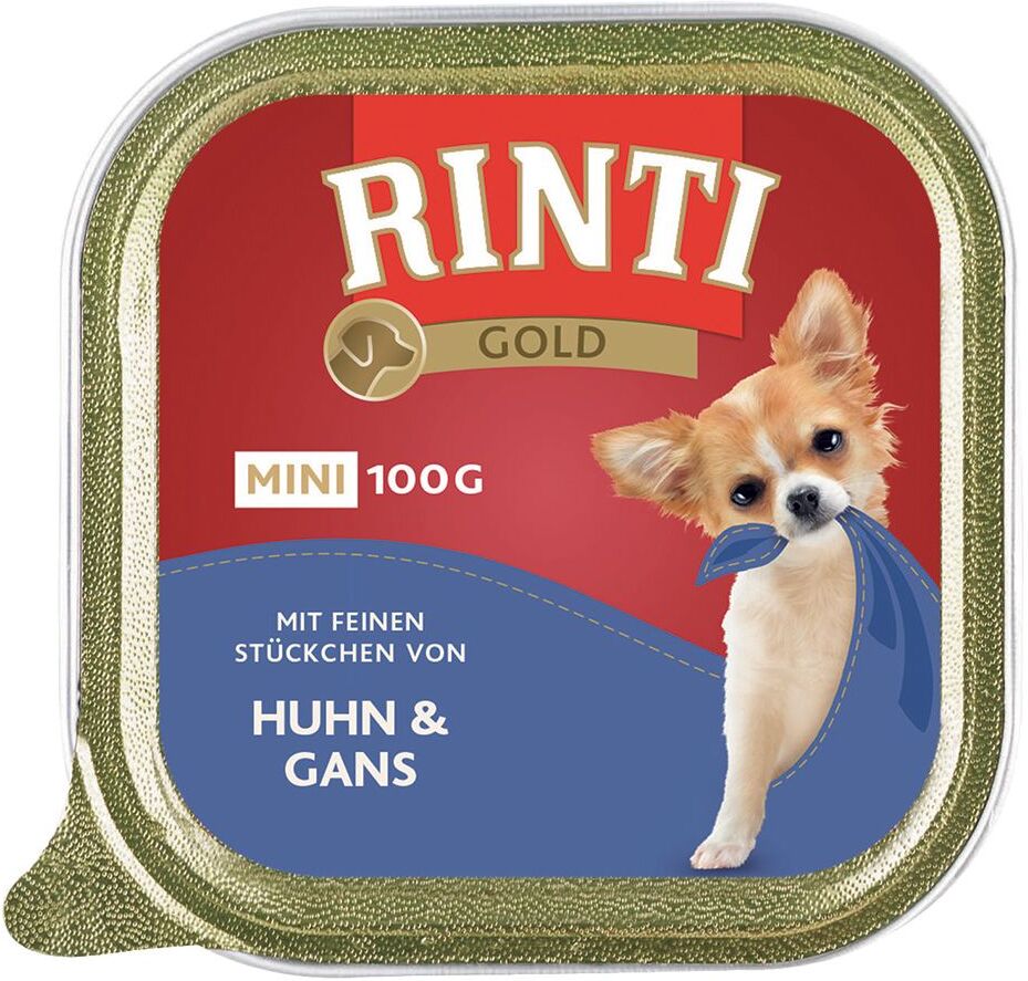 RINTI 6x 100g Gold Mini Huhn & Gans RINTI Nassfutter für Hunde