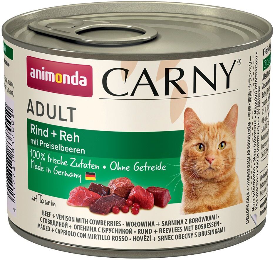 Animonda Carny 6x 200g Adult Rind pur Animonda Carny Nassfutter für Katzen