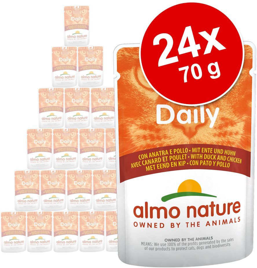 Almo Nature Daily Menu 24x 70g Daily Menu Ente und Huhn Almo Nature Nassfutter für Katzen