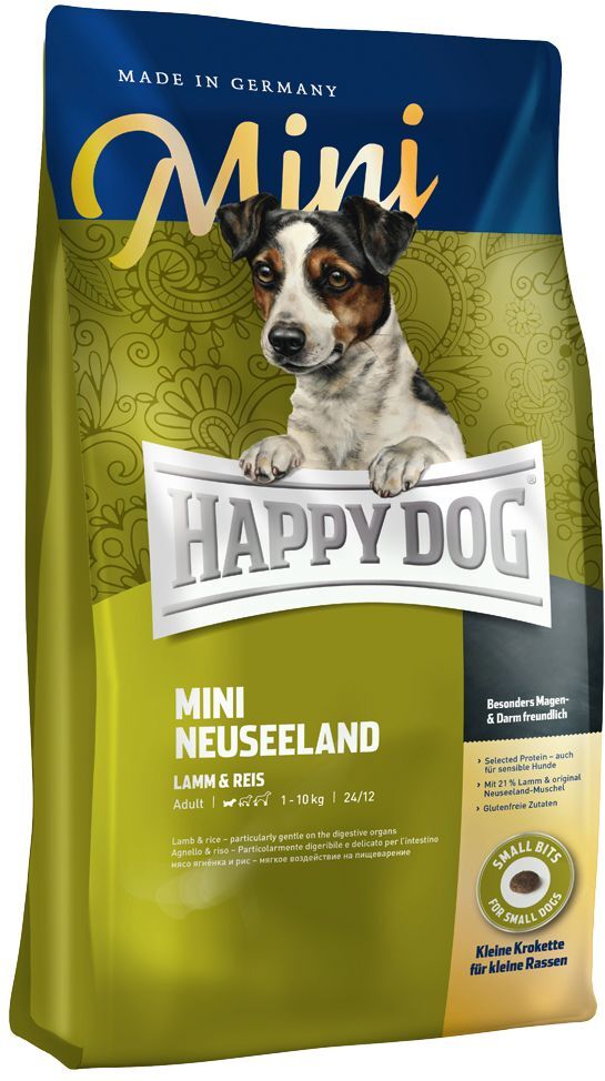 Happy Dog Supreme Sensible 2x 4kg Mini Neuseeland Happy Dog Supreme Sensible Trockenfutter für Hunde