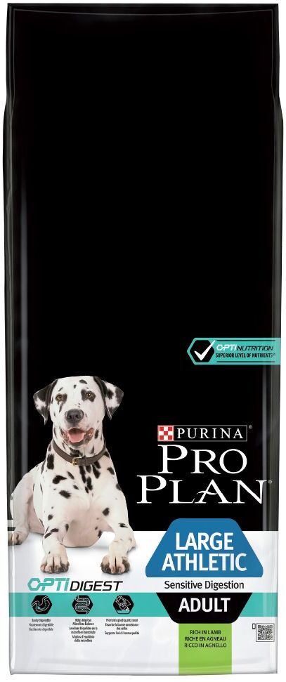 Pro Plan 14kg Large Adult Athletic Lamm & Reis OPTIDIGEST PRO PLAN Trockenfutter für Hunde