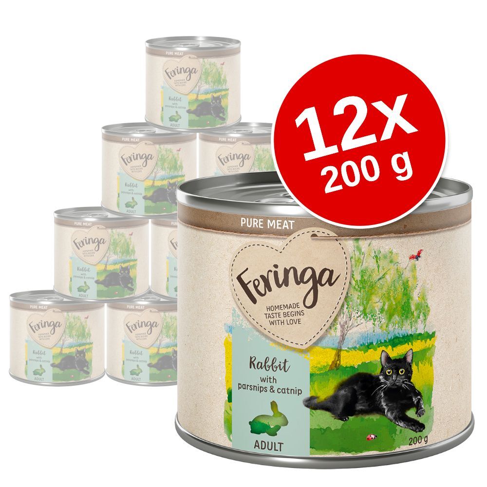 Feringa 12x 200g Pure Meat Menü Kalb mit Brokkoli & Löwenzahn Feringa Katzenfutter nass