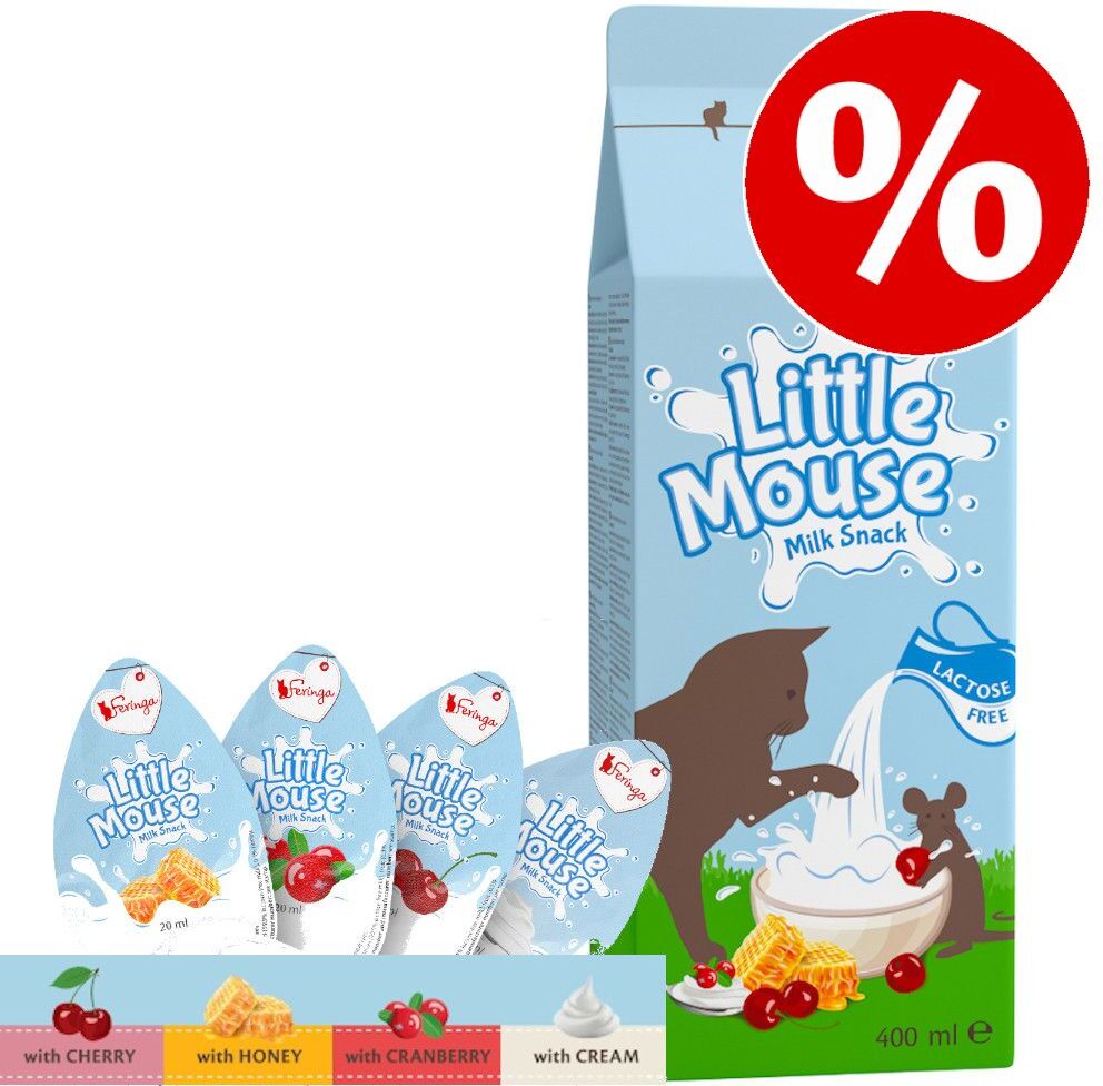 Feringa 20x 20ml Little Mouse Milk Mix (4 Sorten) Feringa Katzensnacks zum Sonderpreis!