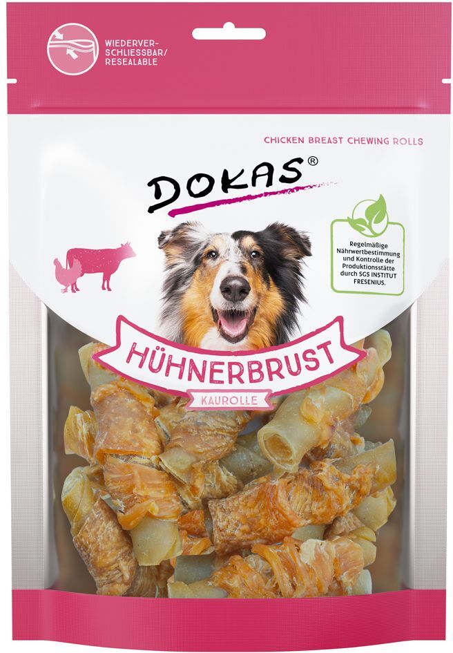 Dokas 250g Hühnerbrust Kaurolle Dokas Hundesnacks