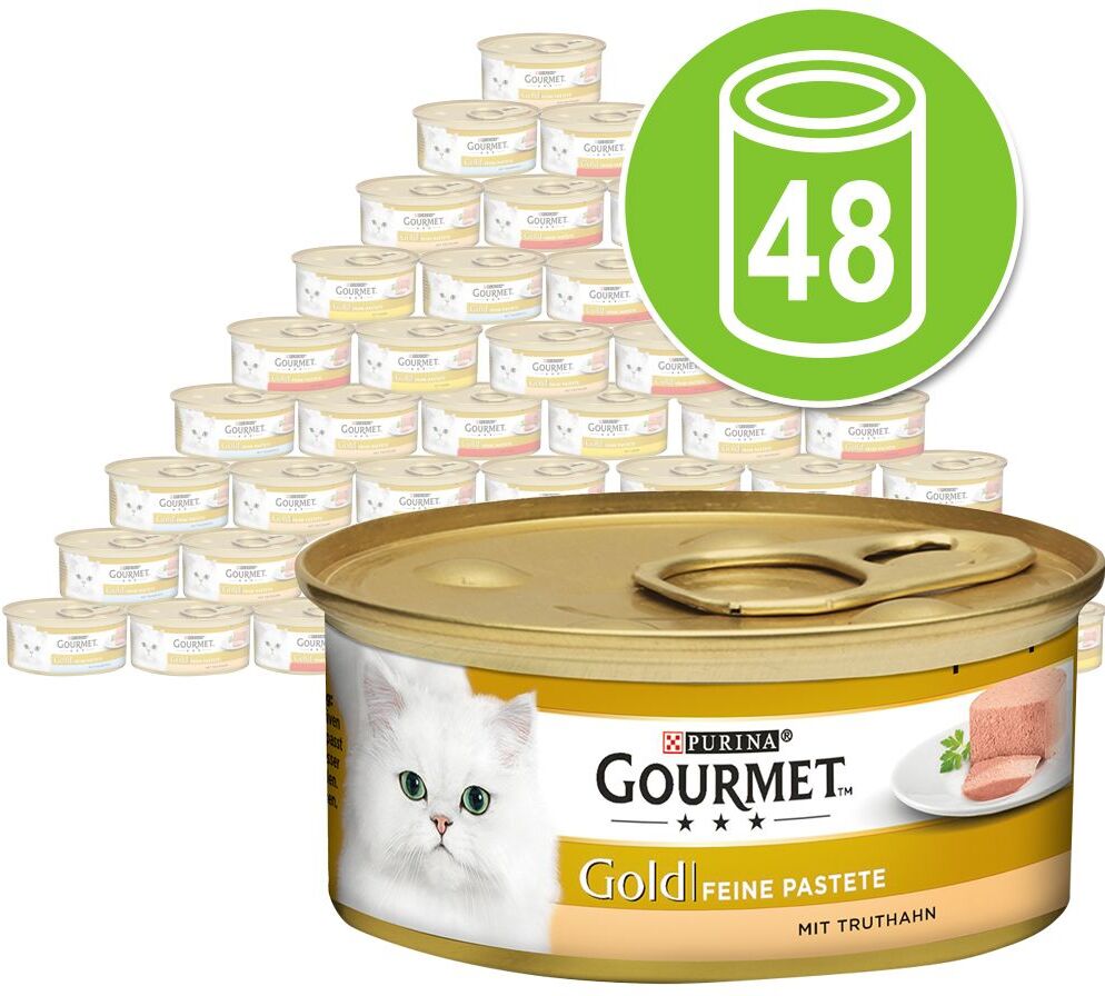 Gourmet 48x 85g Feine Pastete Mix Gourmet Gold Nassfutter für Katzen