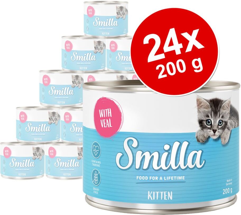 Smilla 24x 200g Kitten mit Kalb Smilla Nassfutter für Katzen