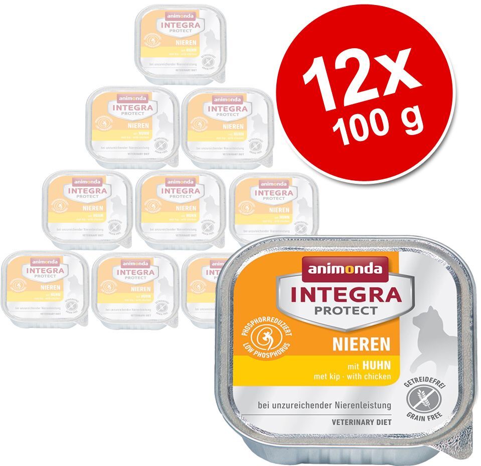 Animonda Integra Sparpaket: 12 x 100 g Animonda Integra Protect Adult Niere Schale - mit Schwein